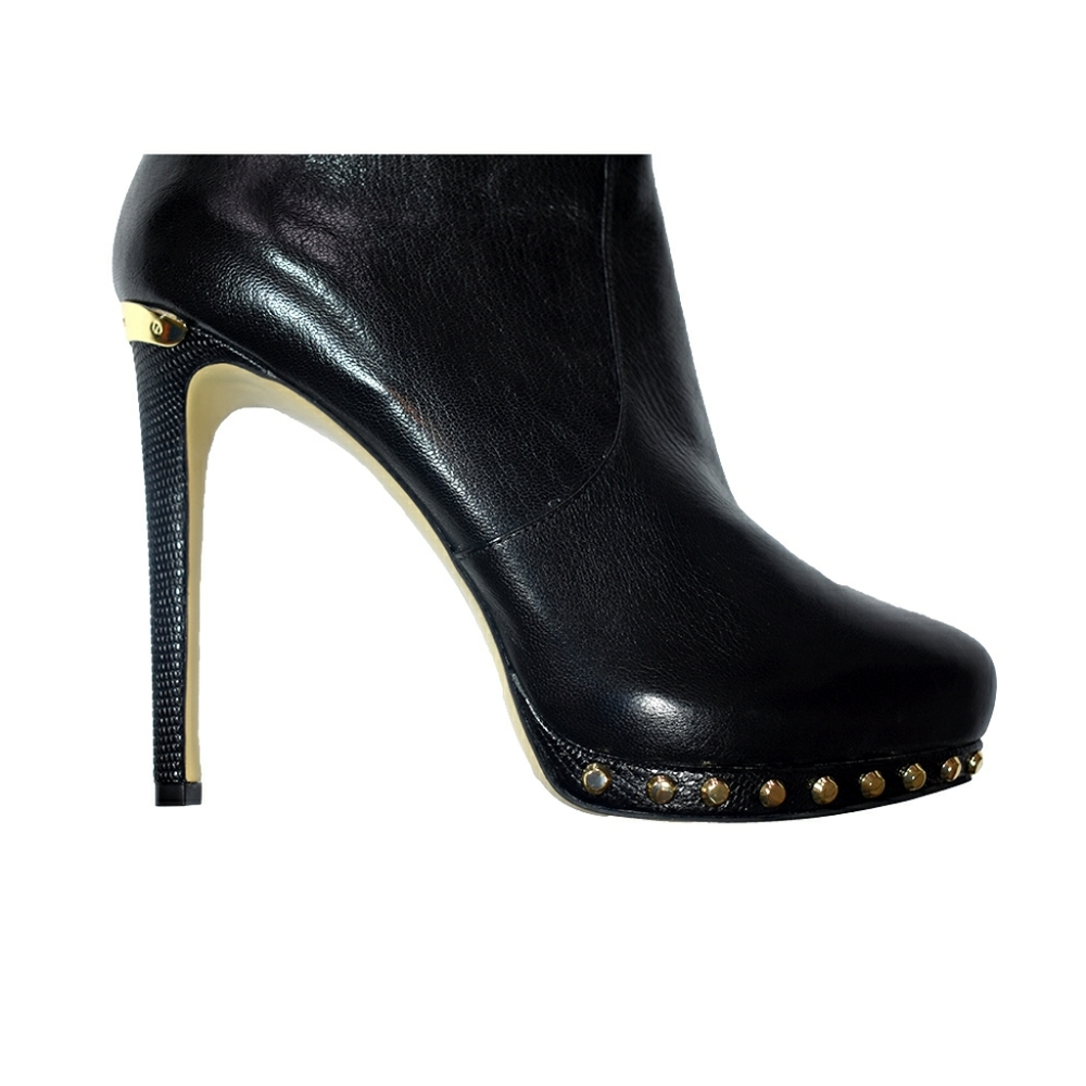 Michael Kors Black Leather High Heel Knee Size 8M - Picture 7 of 9